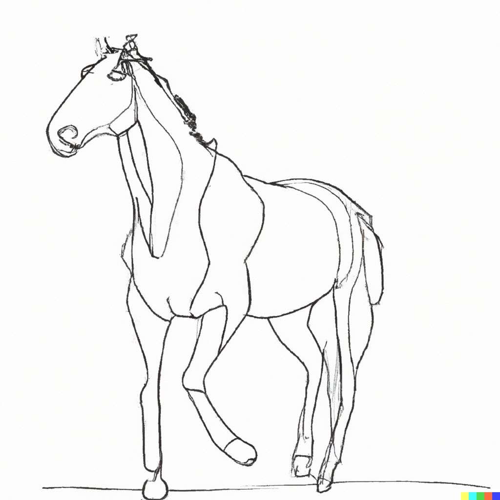 a horse, one-line drawing